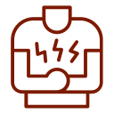 “Medical illustration showing a human torso with highlighted abdominal pain area to represent digestive discomfort or internal pain. Image used by a medical clinic in San Bernardino to explain abdominal pain symptoms and related conditions